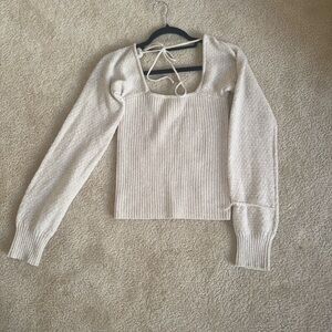 Elegant Cream Knit Women's Top